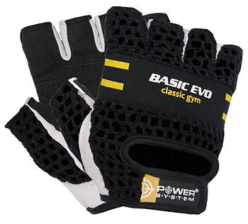 Рукавички для фітнесу та важкої атлетики Power System Basic EVO PS-2100 Black Yellow Line M