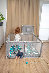 Дитячий Манеж СУХИЙ БАСЕЙН Handloteka 125x125x66 З КОШИКОМ сірий KK-100X-69 !!! БЕЗ КУЛЬОК !!!