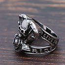 Кільце печатка перстень чоловіче сталеве MOTORHEAD 19 з медичної нержавіючої сталі з Черепом, фото 3