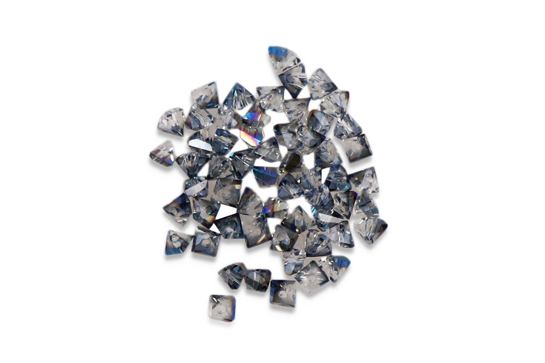 Бусини кришталеві Трикутні, 3 мм, нитка 145 шт., напівсиній, фото 1