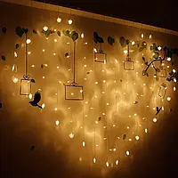 Гирлянда штора сердце 138 LED 3х2 м cветодиодный занавес с фигурками в форме сердца