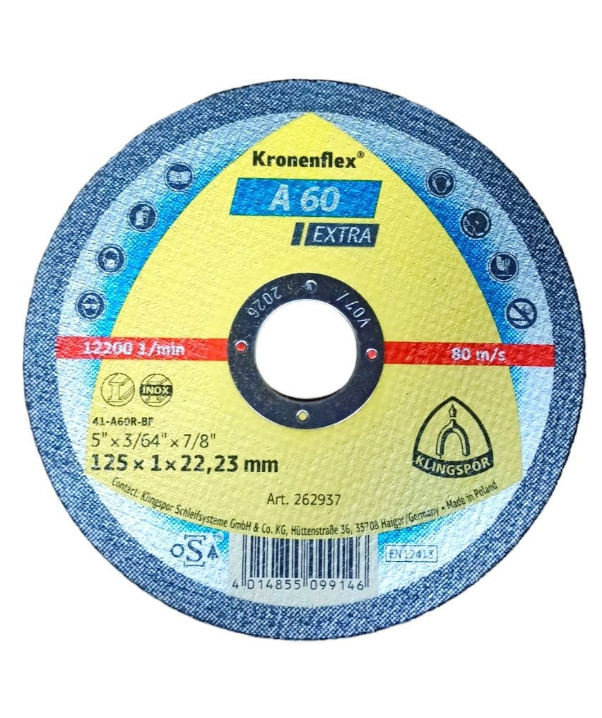 Відрізний круг по металу Kronenflex 125*1*22,23 мм