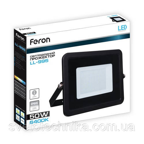 Светодиодный прожектор Feron LL-995 50W 3000Lm 6400К - фото 3 - id-p227861923