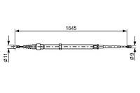 Трос ручника Fabia (99-) Polo (01-) Bosch 1 987 482 191