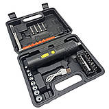 Акумуляторна викрутка в кейсі з бітами 33 пр Електровикрутка портативний міні шуруповерт з насадками, фото 7