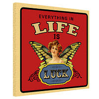 Картина на полотні Everything in life is luck 50x50 см (H5050_DVD017)