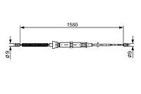 Трос ручника Fabia (99-) Polo (01-) Bosch 1 987 477 806