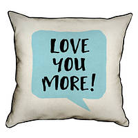 Подушка для інтер'єру (мішковина) 45х45 см Love you more!
