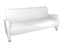Офисний диван Pearl | Перлина Тримісний білий, екошкіра (Колір S01)