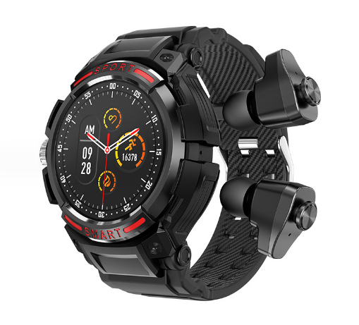 Розумний смарт-годинник Smart Watch GT100 2 в 1 з навушниками TWS водонепроникний Bluetooth-дзвін NFC 400 мА·год