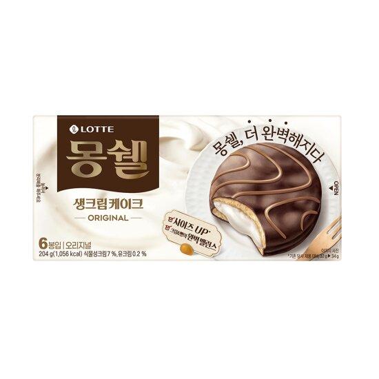 Тістечка Moncher Cream, Lotte 6 шт, Південна Корея, 204 г