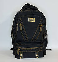 Брезентовый(джинсовый) городской туристический рюкзак GOLD BE на 30 л чёрный