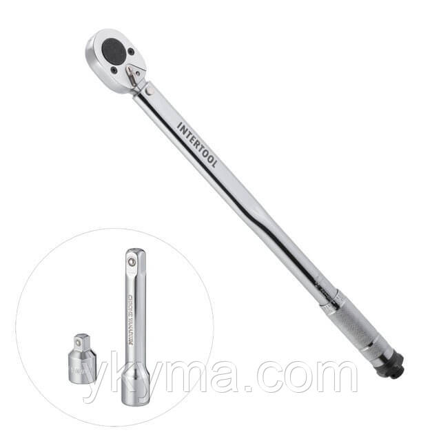Ключ динамометричний 1/2", 28-210 Нм, перехідник 1/2"*3/8", подовжувач 125 мм * 1/2" INTERTOOL XT-9007