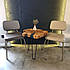 Фігурний журнальний столик ручної роботи з натурального дерева Граба, Дизайнерський стіл з епоксидною смолою, фото 3