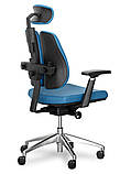Офісне крісло Mealux Tempo Duo хром синє ергнономічне, фото 6