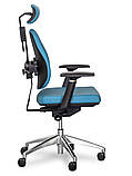 Офісне крісло Mealux Tempo Duo хром синє ергнономічне, фото 8