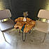 Фігурний журнальний столик ручної роботи з натурального дерева Граба, Дизайнерський стіл з епоксидною смолою, фото 4