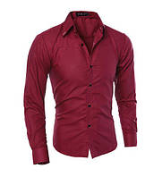 Рубашка в британксом стиле длинный рукав красная код 1 XXL