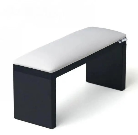 Підлокітник для манікюру білий шкіряний м'який, манікюрна підставка Eco Stand Wood 320х160(Н)х110 мм, фото 1