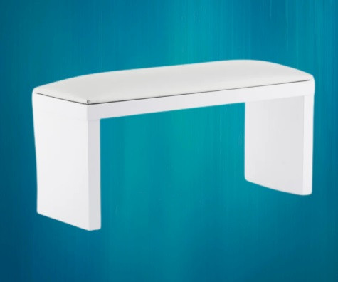 Підлокітник манікюрний на білих ніжках ламінованих м'який сірий, підставка для рук для манікюру., фото 1