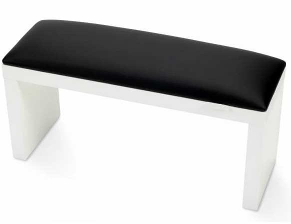 Підлокітник манікюрний на білих ніжках ламінованих м'який чорний, підставка для рук для манікюру., фото 1