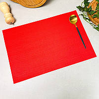 Однотонный Красный сервировочный коврик из ПВХ 30х45 см (14-Д)
