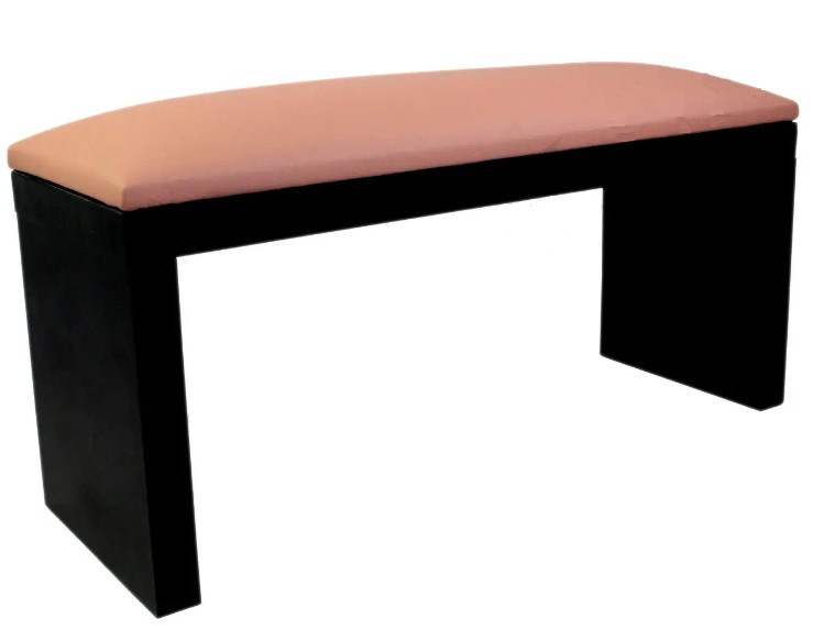 Підлокітник для манікюру рожевий шкіряний м'який, манікюрна підставка Eco Stand Wood 320х160(Н)х110 мм, фото 1