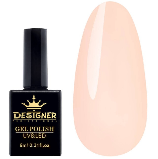 Гель-лак Designer 9 ml - лагідний беж ніжно рожевий гель лак для манікюру для LED лампи, лак Дизайнер