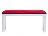 Підлокітник манікюрний на білих ніжках ламінованих м'який червоний, підставка для рук для манікюру., фото 2