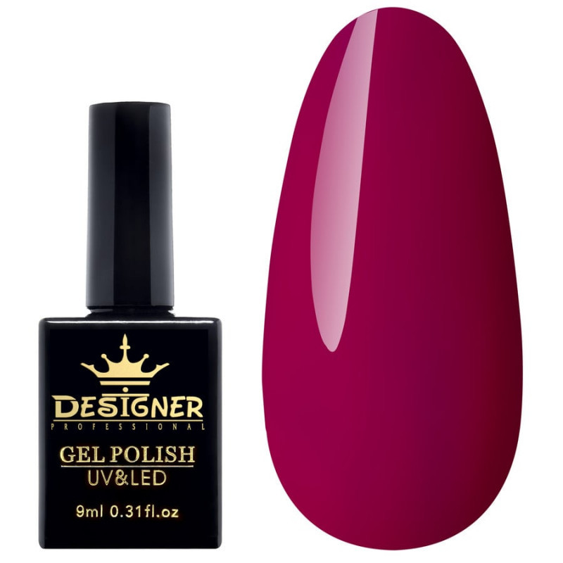 Гель-лак Designer 9 ml - Гель-лак Малиновий, вишневий гель лак для манікюру для LED лампи, лак Дизайнер