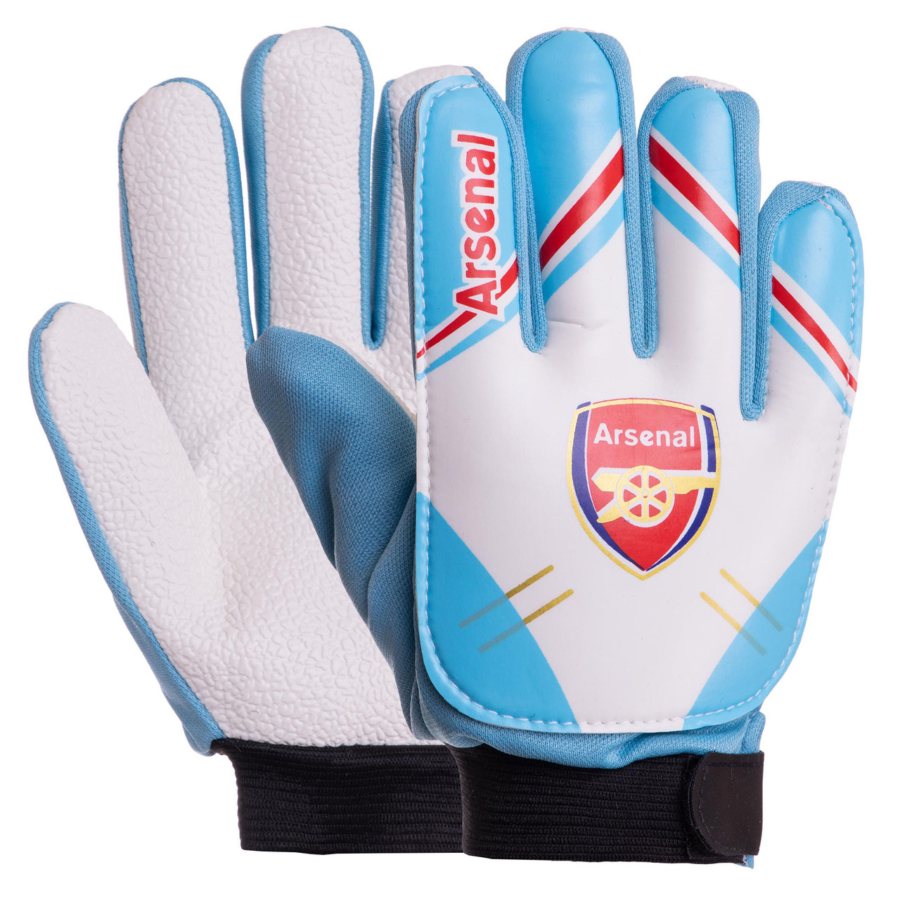 Дитячі воротарські рукавички Arsenal Арсенал (р-р 5,6,7,8), біло-блакитні
