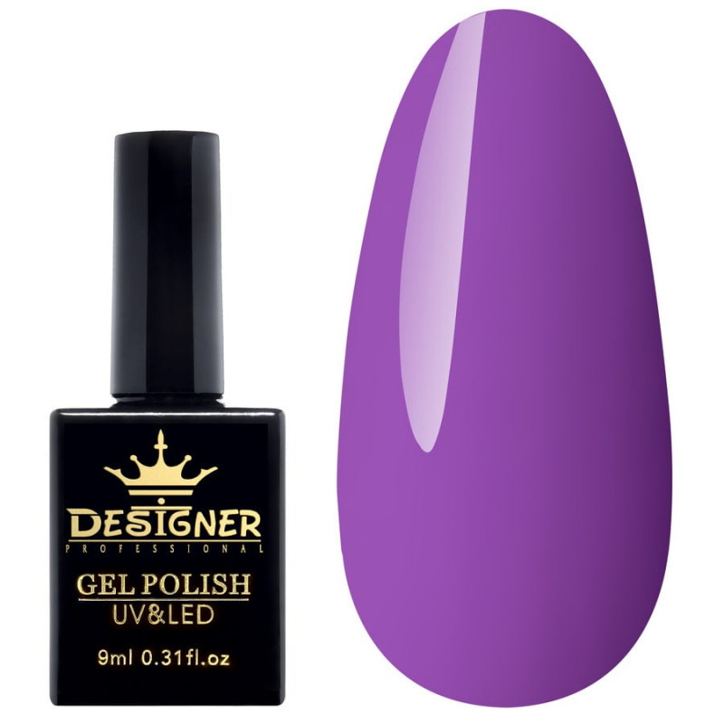 Гель-лак Designer 9 ml - Гель-лак фиолетовий, темно бузковий гель лак для манікюру для LED лампи, лак Дизайнер