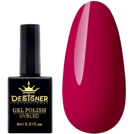 Гель-лак Designer 9 ml - рожевий гель лак малиновий лак вдля манікюру для LED лампи, лак Дизайнер