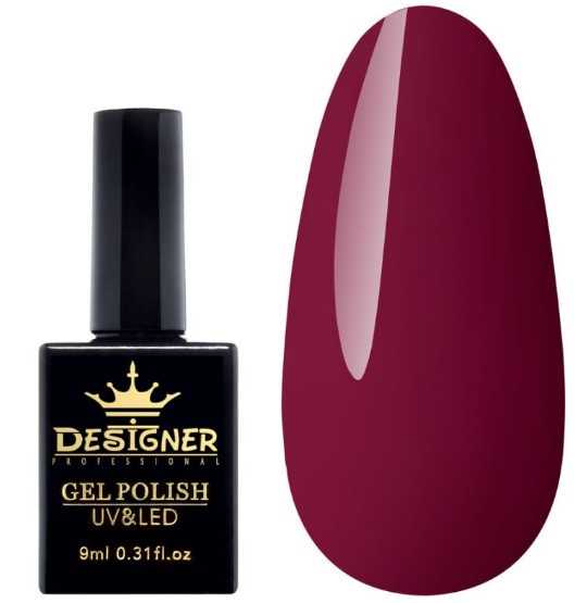 Гель-лак Designer 9 ml - бордовий гель лак малиновий лак вдля манікюру для LED лампи, лак Дизайнер