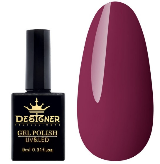 Гель-лак Designer 9 ml - бордовий гель лак малиновий лак вдля манікюру для LED лампи, лак Дизайнер