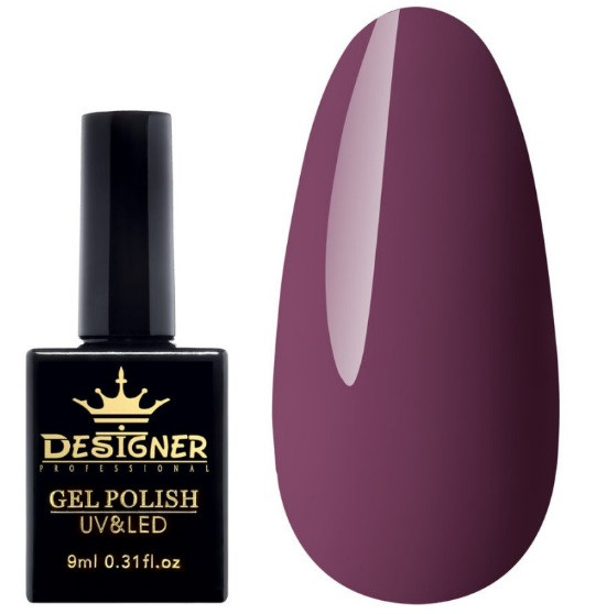 Гель-лак Designer 9 ml - бузковий гель лак баклажановий лак для манікюру для LED лампи, лак Дизайнер