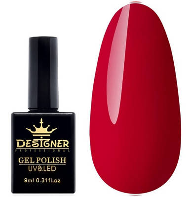 Гель-лак Designer 9 ml - карміновий алий гель лак глянцевий лак для манікюру для LED лампи, лак Дизайнер