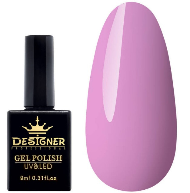 Гель-лак Designer 9 ml - Гель-лак світло-бузковий, глянцевий гель лак для манікюру для LED лампи, лак Дизайнер