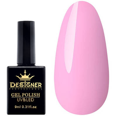 Гель-лак Designer 9 ml - Гель-лак світло-рожевий, глянцевий гель лак для манікюру для LED лампи, лак Дизайнер