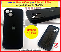 Чохол Silicone Case для Iphone 15 Plus чорний (1 колір BLACK), силіконовий чохол для айфон 15 плюс чорний