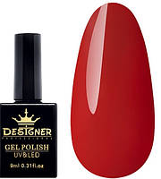 Гель-лак Designer 9 ml - алый гель-лак, глянцевый гель лак для маникюра для Led лампы, гель-лак Дизайнер