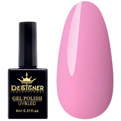 Гель-лак Designer 9 ml - Гель-лак блідно-рожевий, глянцевий гель лак для манікюру для LED лампи, лак Дизайнер
