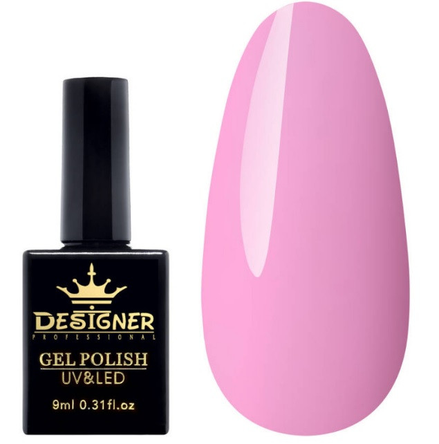 Гель-лак Designer 9 ml - Гель-лак світло-рожевий, глянцевий гель лак для манікюру для LED лампи, лак Дизайнер