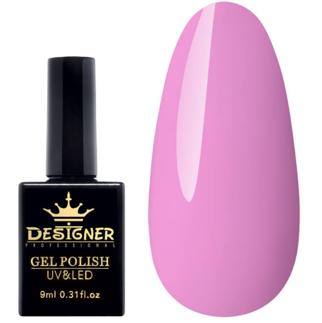 Гель-лак Designer 9 ml - Гель-лак рожевий, глянцевий гель лак для манікюру для LED лампи, лак Дизайнер