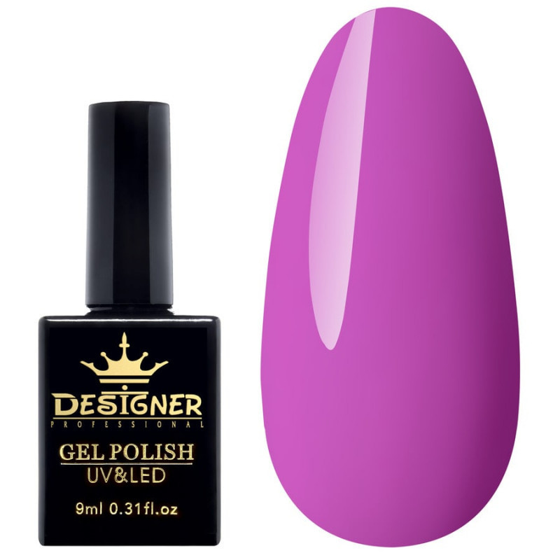 Гель-лак Designer 9 ml - Гель-лак фиолетовий, аметист бузковий гель лак для манікюру для LED лампи, лак Дизайнер