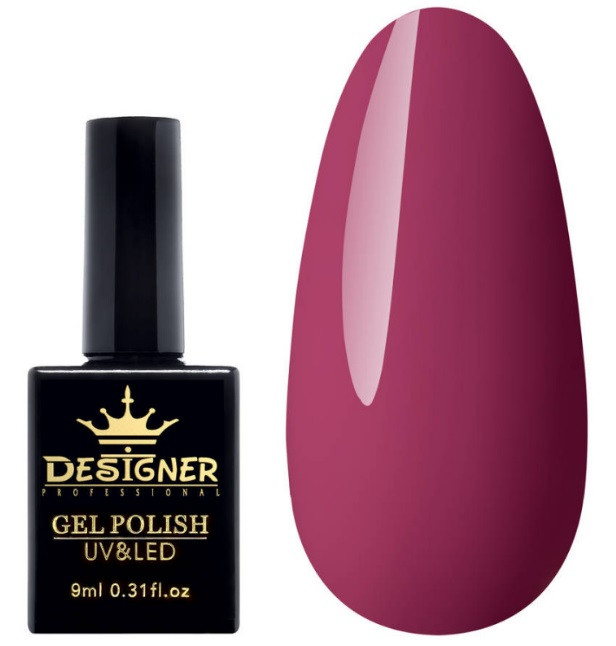 Гель-лак Designer 9 ml - Гель-лак вишневий, глянцевий гель лак для манікюру для LED лампи, лак Дизайнер