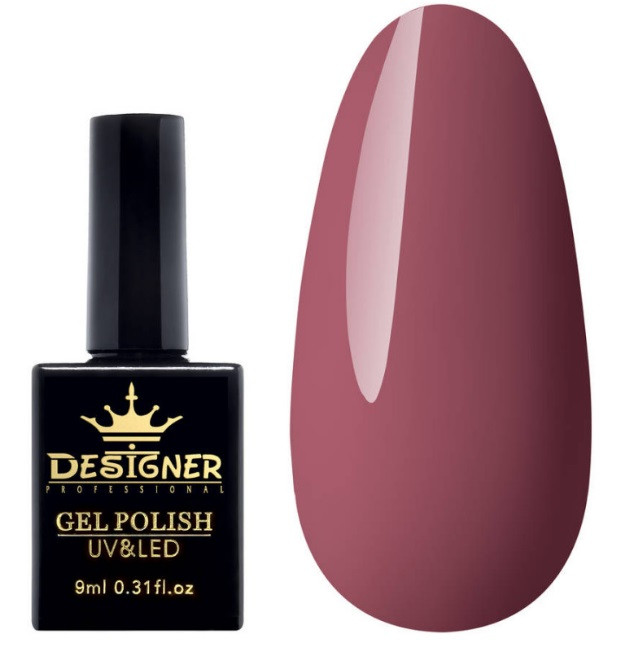 Гель-лак Designer 9 ml - Гель-лак темний беж, глянцевий гель лак для манікюру для LED лампи, лак Дизайнер