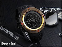 Военные тактические спортивные часы Skmei 1251 черный с золотом (Водонепроницаемость: 5ATM)
