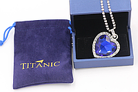 Колье с кулоном «Сердце океана» Титаник, украшение женское, Синий с серебристым