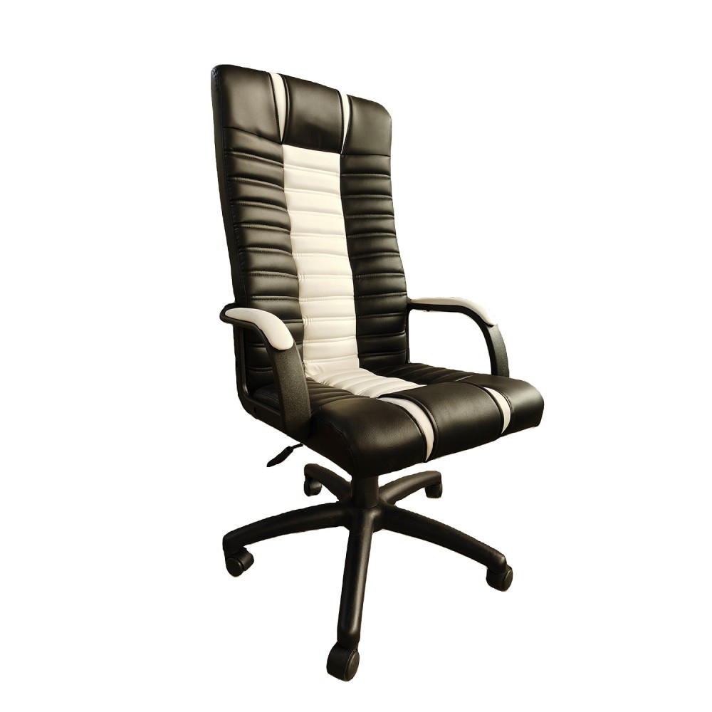 Офісне крісло операторське для персоналу Bonro B635 крісло для офісу комп'ютерне чорно біле крісла офісні